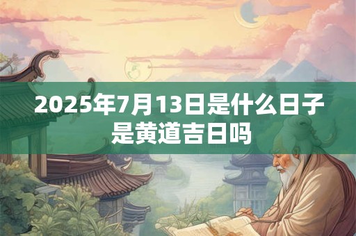 2026年7月13日是什么日子 是黄道吉日吗