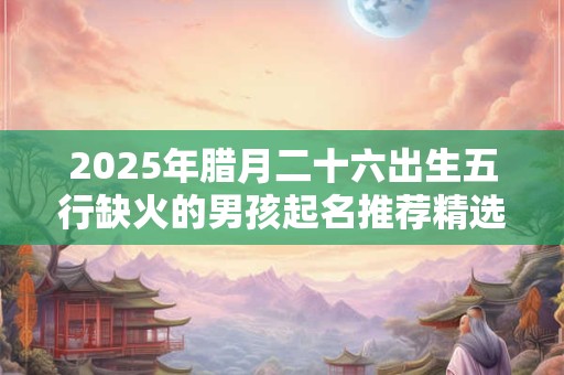 2025年腊月二十六出生五行缺火的男孩起名推荐精选