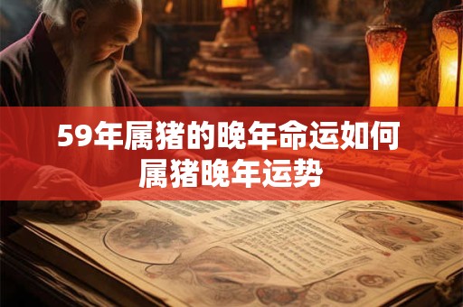 59年属猪的晚年命运如何 属猪晚年运势