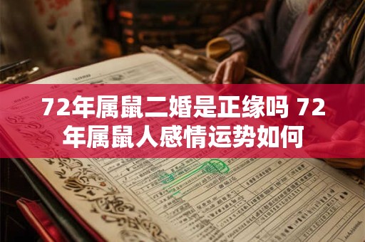 72年属鼠二婚是正缘吗 72年属鼠人感情运势如何