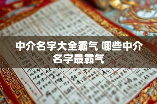 中介名字大全霸气 哪些中介名字最霸气 中介名字大全霸气 哪些中介名字最霸气