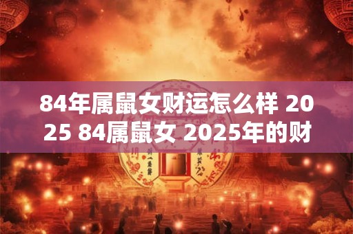 84年属鼠女财运怎么样 2025 84属鼠女 2025年的财富状况如何