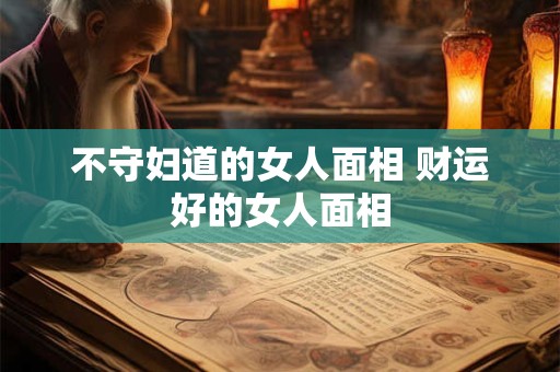 不守妇道的女人面相 财运好的女人面相