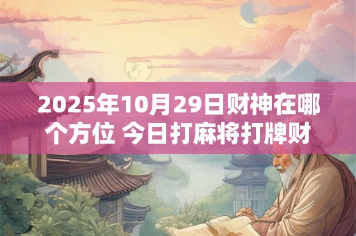 2025年10月29日财神在哪个方位 今日打麻将打牌财神方位 2025年10月29日财神在哪个方位 今日打麻将打牌财神方位