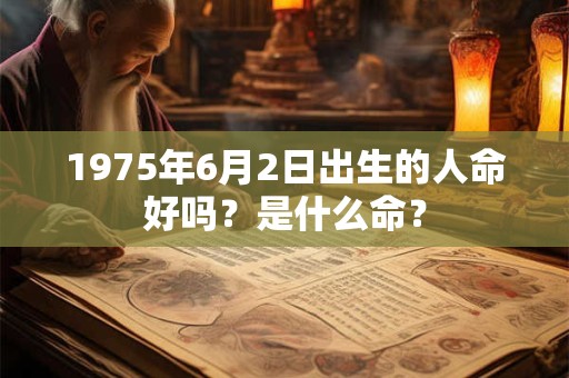 1975年6月2日出生的人命好吗？是什么命？