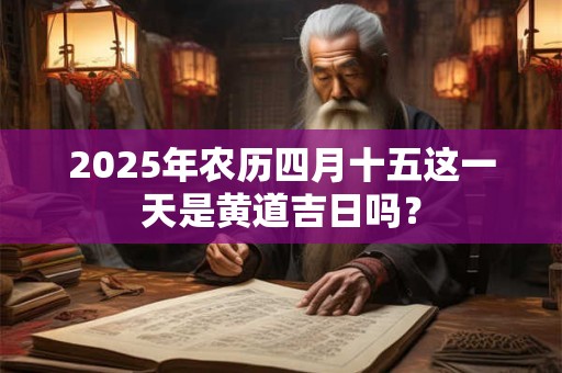 2025年农历四月十五这一天是黄道吉日吗？
