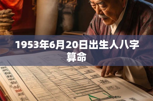 1953年6月20日出生人八字算命 1953年6月20日出生人八字算命