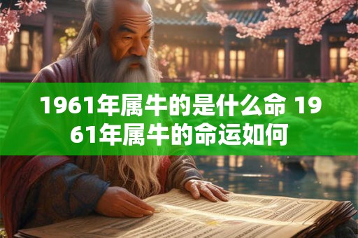1961年属牛的是什么命 1961年属牛的命运如何