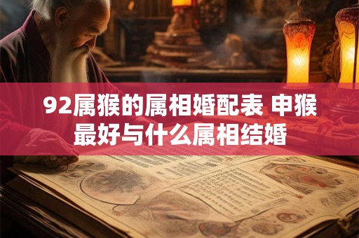 92属猴的属相婚配表 申猴最好与什么属相结婚