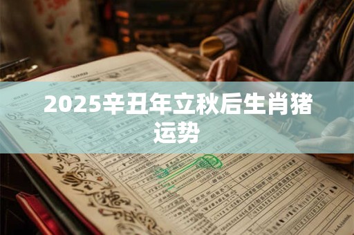 2026辛丑年立秋后生肖猪运势 2026辛丑年立秋后生肖猪运势