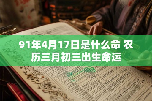 91年4月17日是什么命 农历三月初三出生命运 91年4月17日是什么命 农历三月初三出生命运