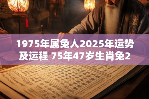 1975年属兔人2025年运势及运程 75年47岁生肖兔2025年每月运势