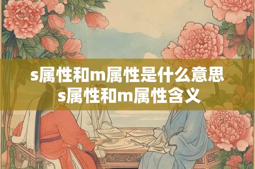 s属性和m属性是什么意思 s属性和m属性含义 s属性和m属性是什么意思 s属性和m属性含义