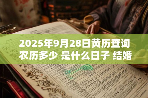 2025年9月28日黄历查询 农历多少 是什么日子 结婚吉时