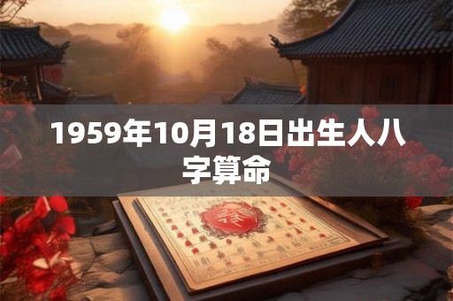 1959年10月18日出生人八字算命