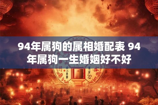 94年属狗的属相婚配表 94年属狗一生婚姻好不好