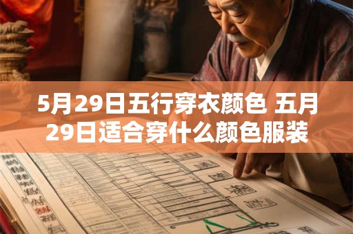 5月29日五行穿衣颜色 五月29日适合穿什么颜色服装