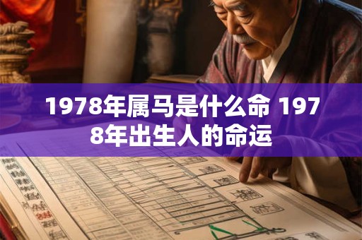 1978年属马是什么命 1978年出生人的命运