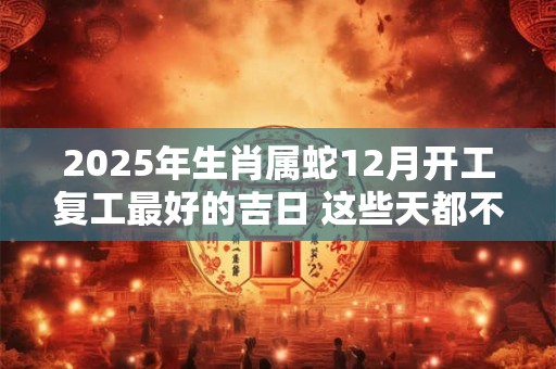 2025年生肖属蛇12月开工复工最好的吉日 这些天都不错