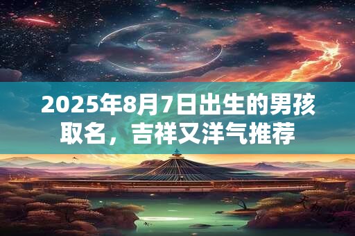 2025年8月7日出生的男孩取名，吉祥又洋气推荐