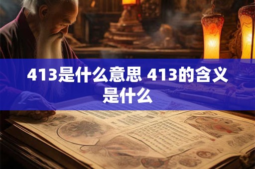 413是什么意思 413的含义是什么