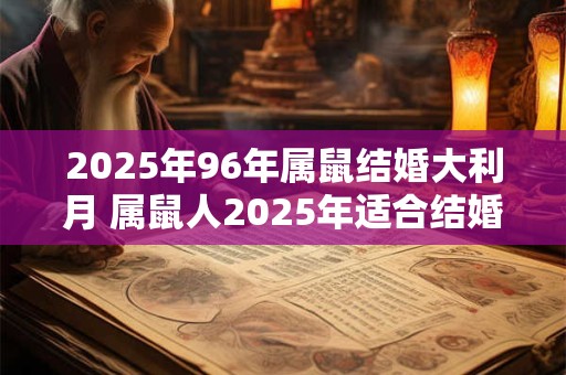 2025年96年属鼠结婚大利月 属鼠人2025年适合结婚吗