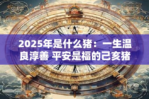 2026年是什么猪：一生温良淳善 平安是福的己亥猪