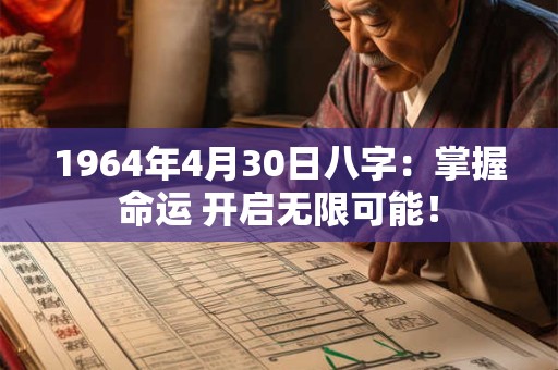 1964年4月30日八字：掌握命运 开启无限可能！