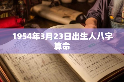 1954年3月23日出生人八字算命