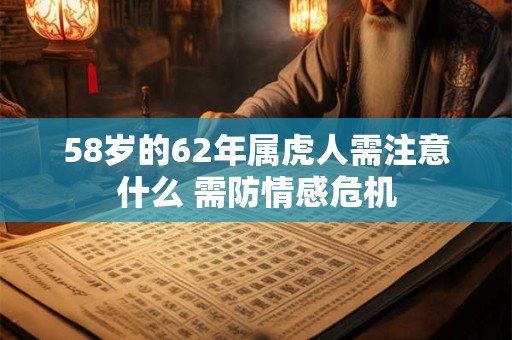 58岁的62年属虎人需注意什么 需防情感危机 58岁的62年属虎人需注意什么 需防情感危机