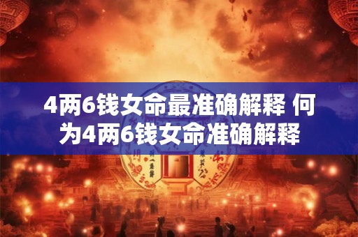 4两6钱女命最准确解释 何为4两6钱女命准确解释