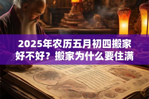 2025年农历五月初四搬家好不好？搬家为什么要住满三天？