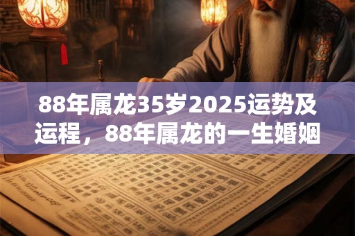88年属龙35岁2025运势及运程，88年属龙的一生婚姻状况