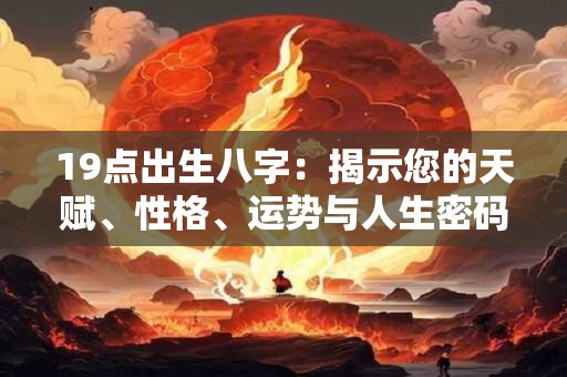 19点出生八字：揭示您的天赋、性格、运势与人生密码