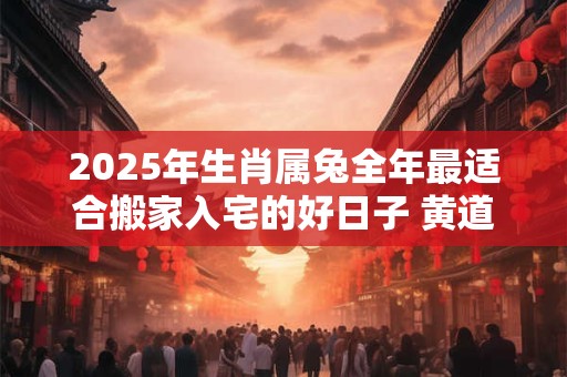 2025年生肖属兔全年最适合搬家入宅的好日子 黄道吉日分析