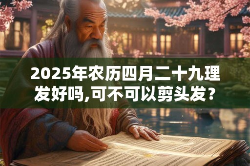 2025年农历四月二十九理发好吗,可不可以剪头发? 2025年农历四月二十九理发好吗,可不可以剪头发?