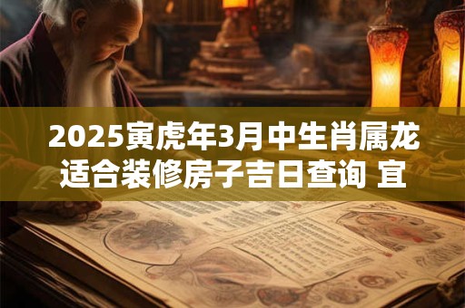 2025寅虎年3月中生肖属龙适合装修房子吉日查询 宜忌分析