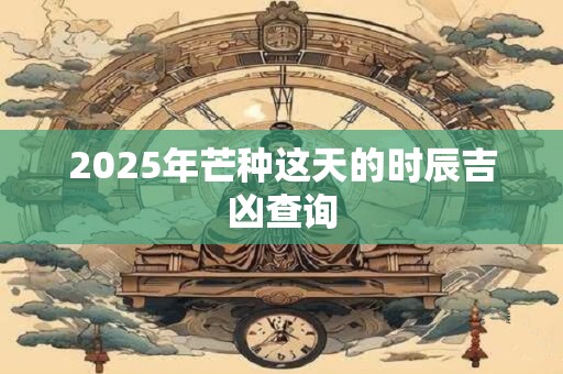 2025年芒种这天的时辰吉凶查询 2025年芒种这天的时辰吉凶查询