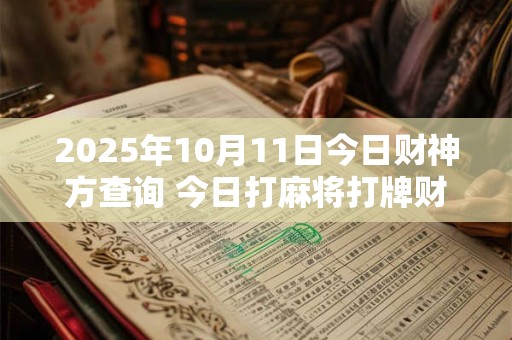 2025年10月11日今日财神方查询 今日打麻将打牌财神方位