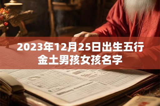 2023年12月25日出生五行金土男孩女孩名字