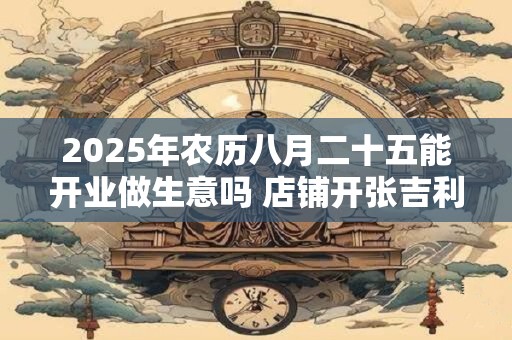 2025年农历八月二十五能开业做生意吗 店铺开张吉利吗