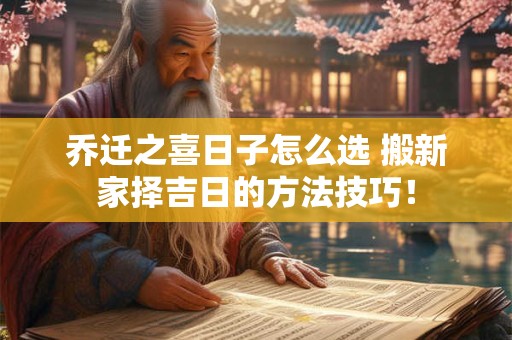 乔迁之喜日子怎么选 搬新家择吉日的方法技巧！