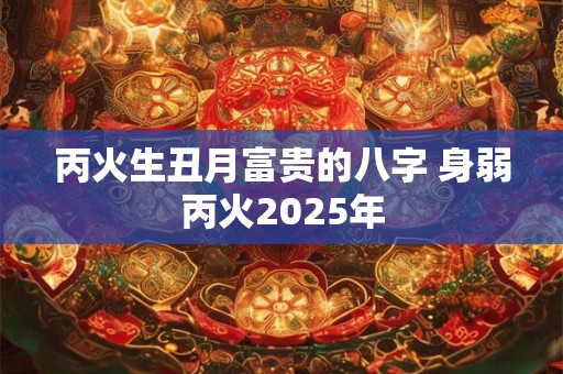 丙火生丑月富贵的八字 身弱丙火2025年 丙火生丑月富贵的八字 身弱丙火2025年