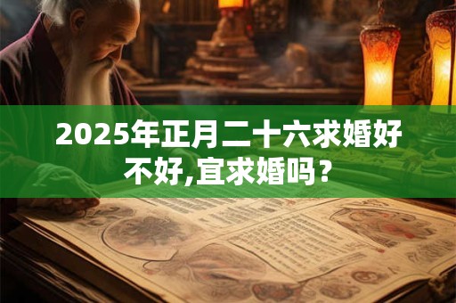 2025年正月二十六求婚好不好,宜求婚吗？