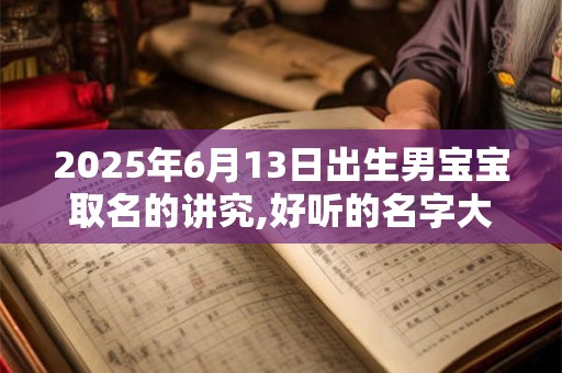 2025年6月13日出生男宝宝取名的讲究,好听的名字大全