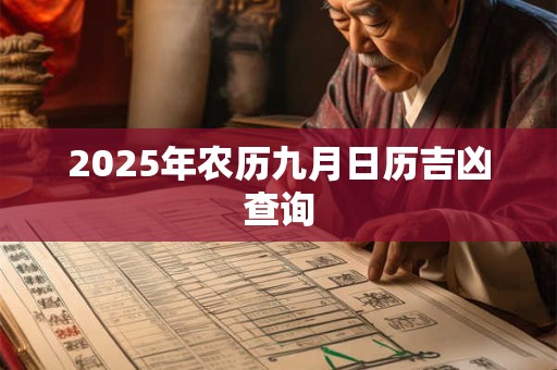 2025年农历九月日历吉凶查询 2025年农历九月日历吉凶查询