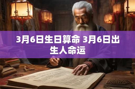 3月6日生日算命 3月6日出生人命运