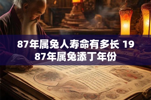 87年属兔人寿命有多长 1987年属兔添丁年份