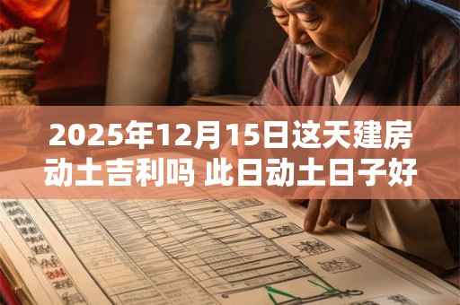 2025年12月15日这天建房动土吉利吗 此日动土日子好吗