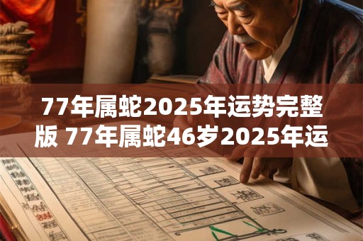 77年属蛇2026年运势完整版 77年属蛇46岁2026年运势